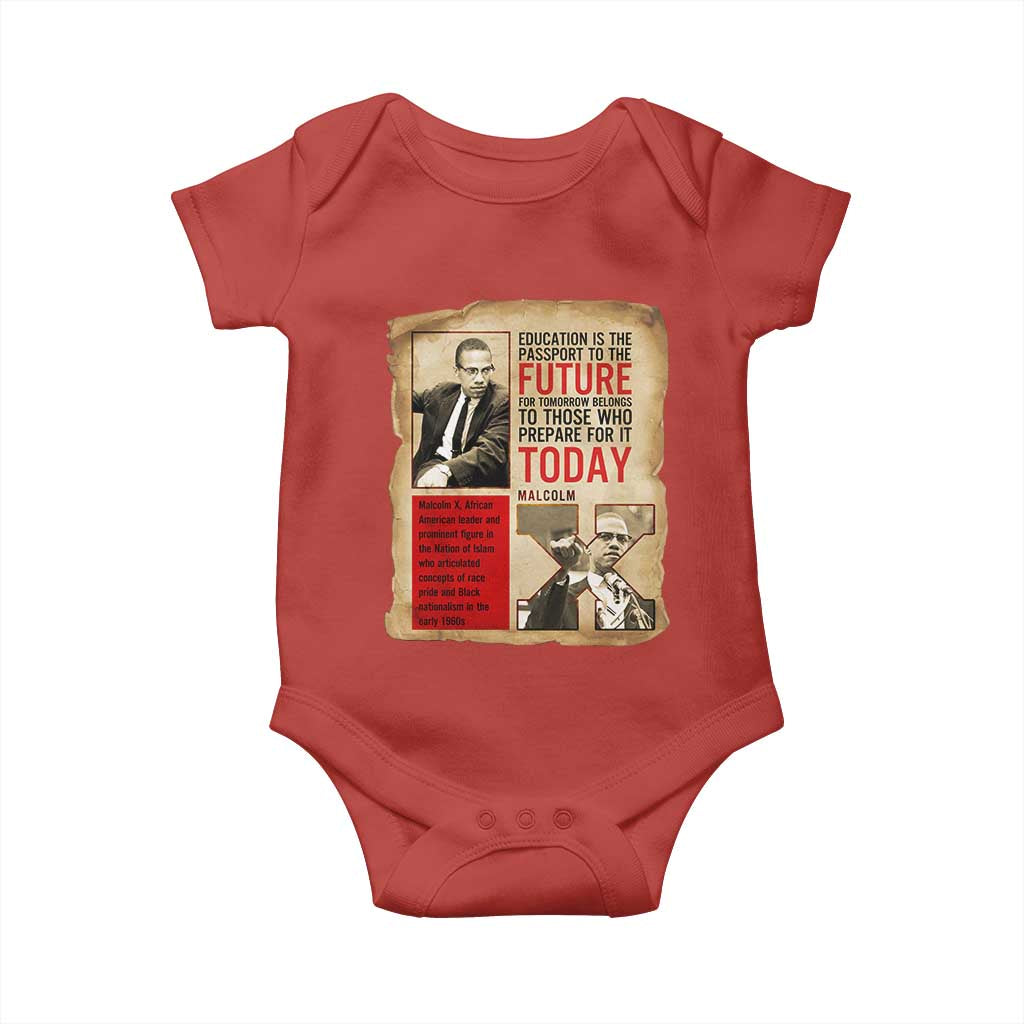 Education Is The Passport To The Future Malcolm X Wisdom Baby Onesie - Wonder Print Shop