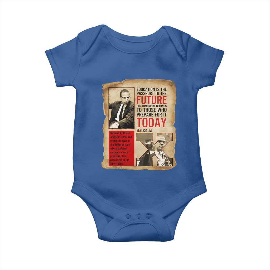 Education Is The Passport To The Future Malcolm X Wisdom Baby Onesie - Wonder Print Shop