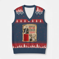 Education Is The Passport To The Future Malcolm X Wisdom V-Neck Knit Sweater Vest - Wonder Print Shop