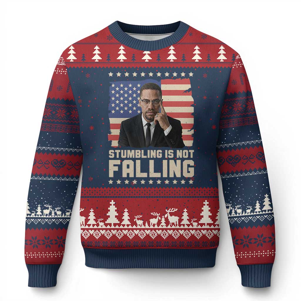 African American Pride Gift Ugly Christmas Sweater Malcolm X TS12