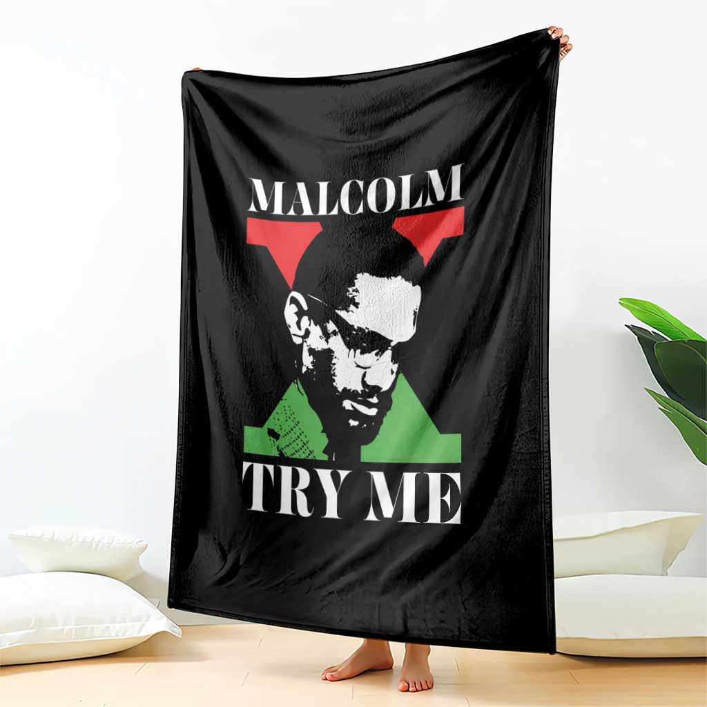 Malcolm X Try Me Throw Blanket American Civil Rights Leader Quote - Wonder Print Shop