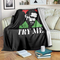 Malcolm X Try Me Throw Blanket American Civil Rights Leader Quote - Wonder Print Shop