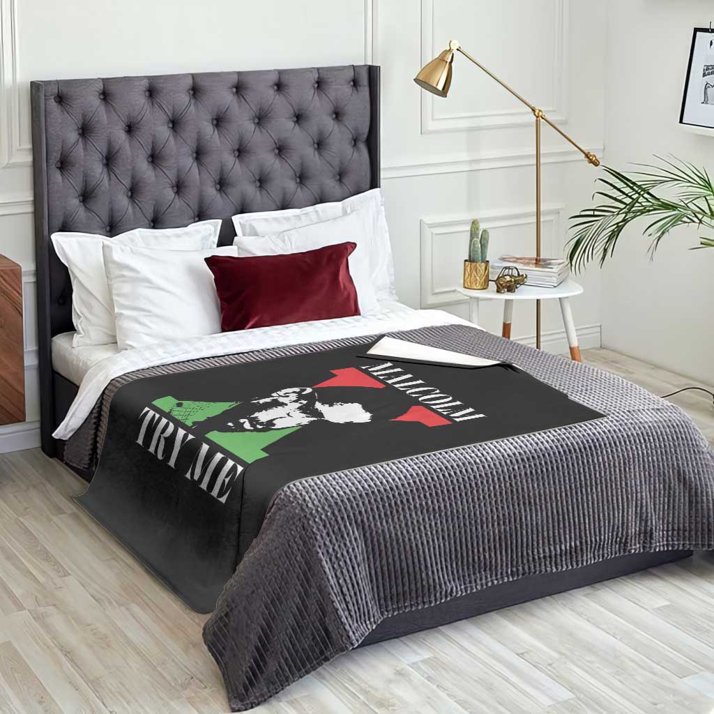 Malcolm X Try Me Throw Blanket American Civil Rights Leader Quote - Wonder Print Shop