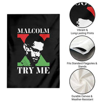 Malcolm X Try Me Garden Flag American Civil Rights Leader Quote - Wonder Print Shop
