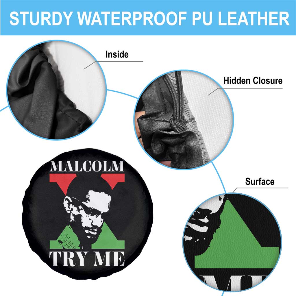 Malcolm X Try Me Spare Tire Cover American Civil Rights Leader Quote - Wonder Print Shop