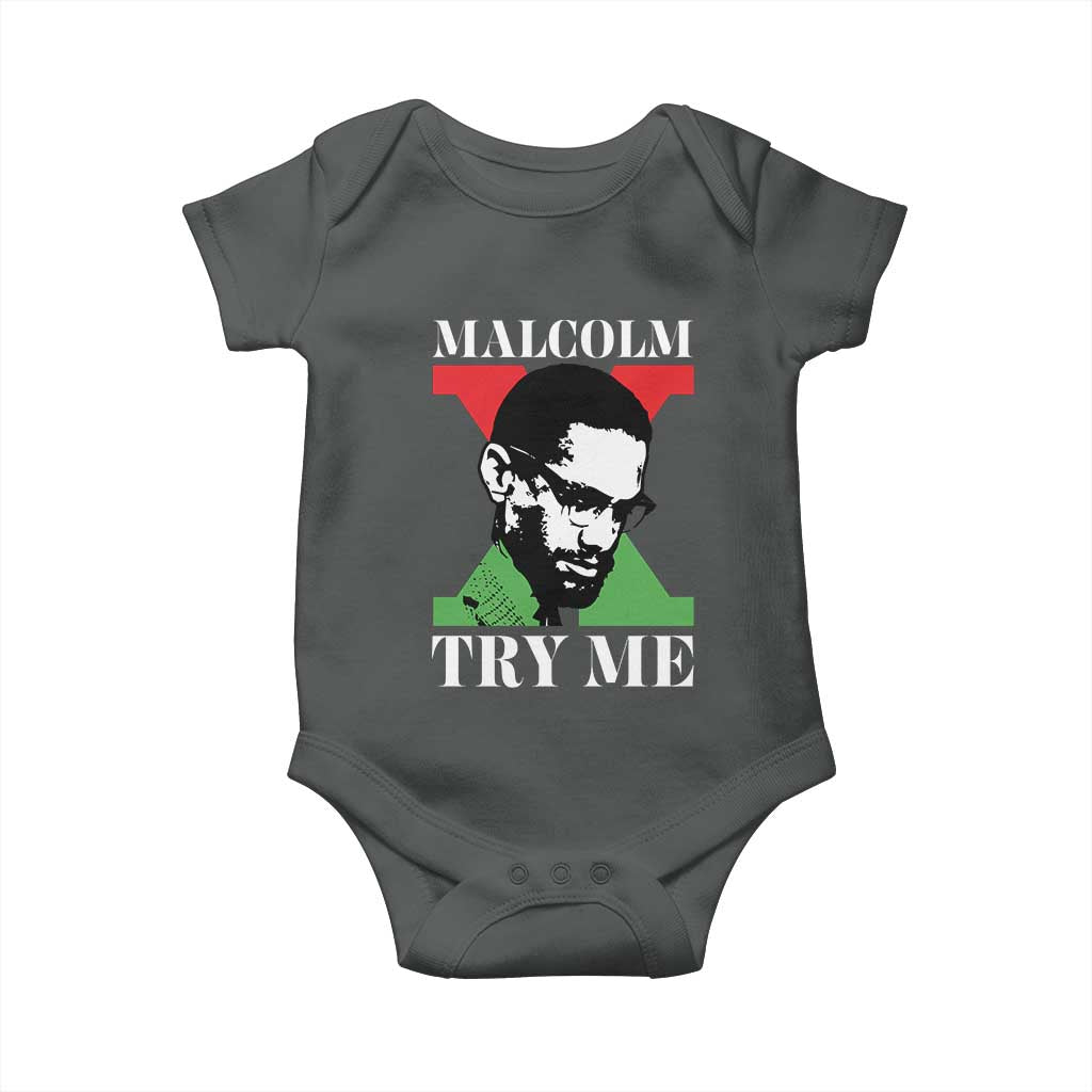 Malcolm X Try Me Baby Onesie American Civil Rights Leader Quote - Wonder Print Shop