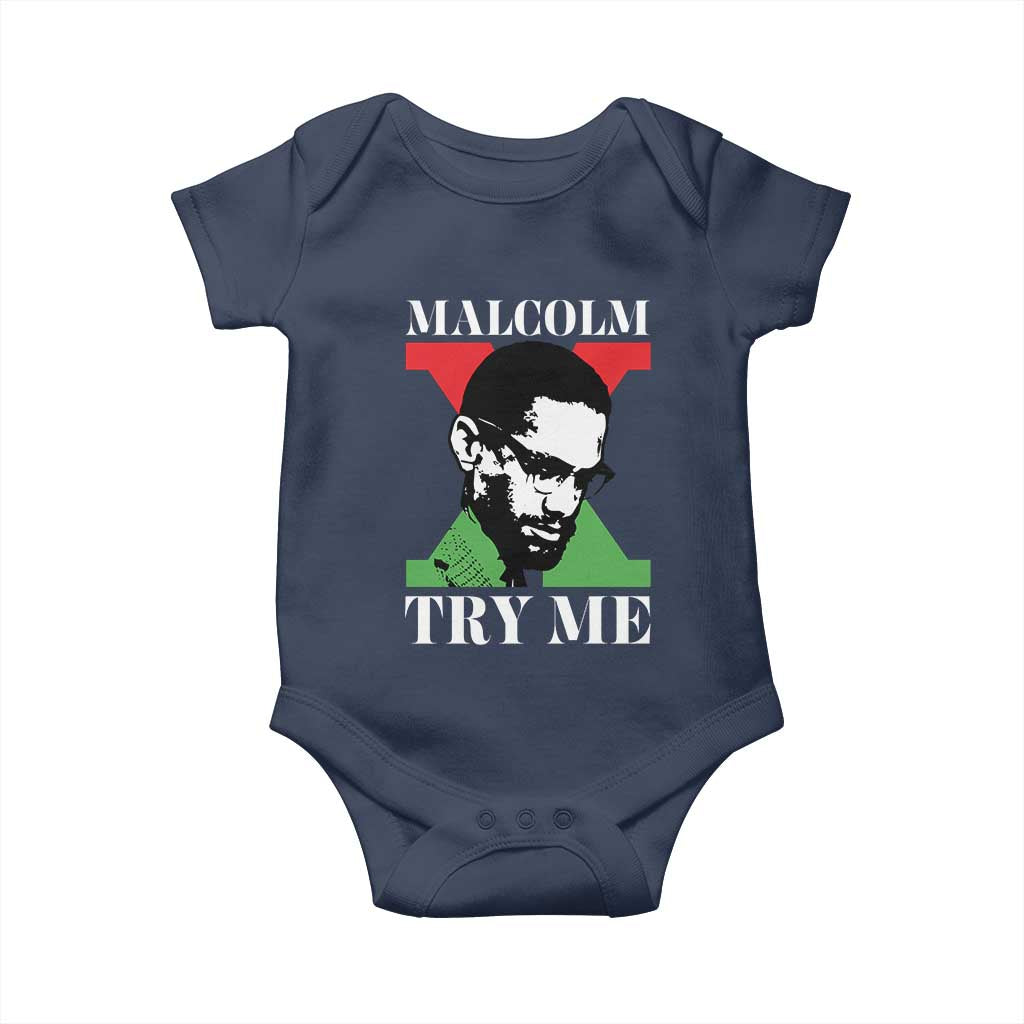 Malcolm X Try Me Baby Onesie American Civil Rights Leader Quote - Wonder Print Shop
