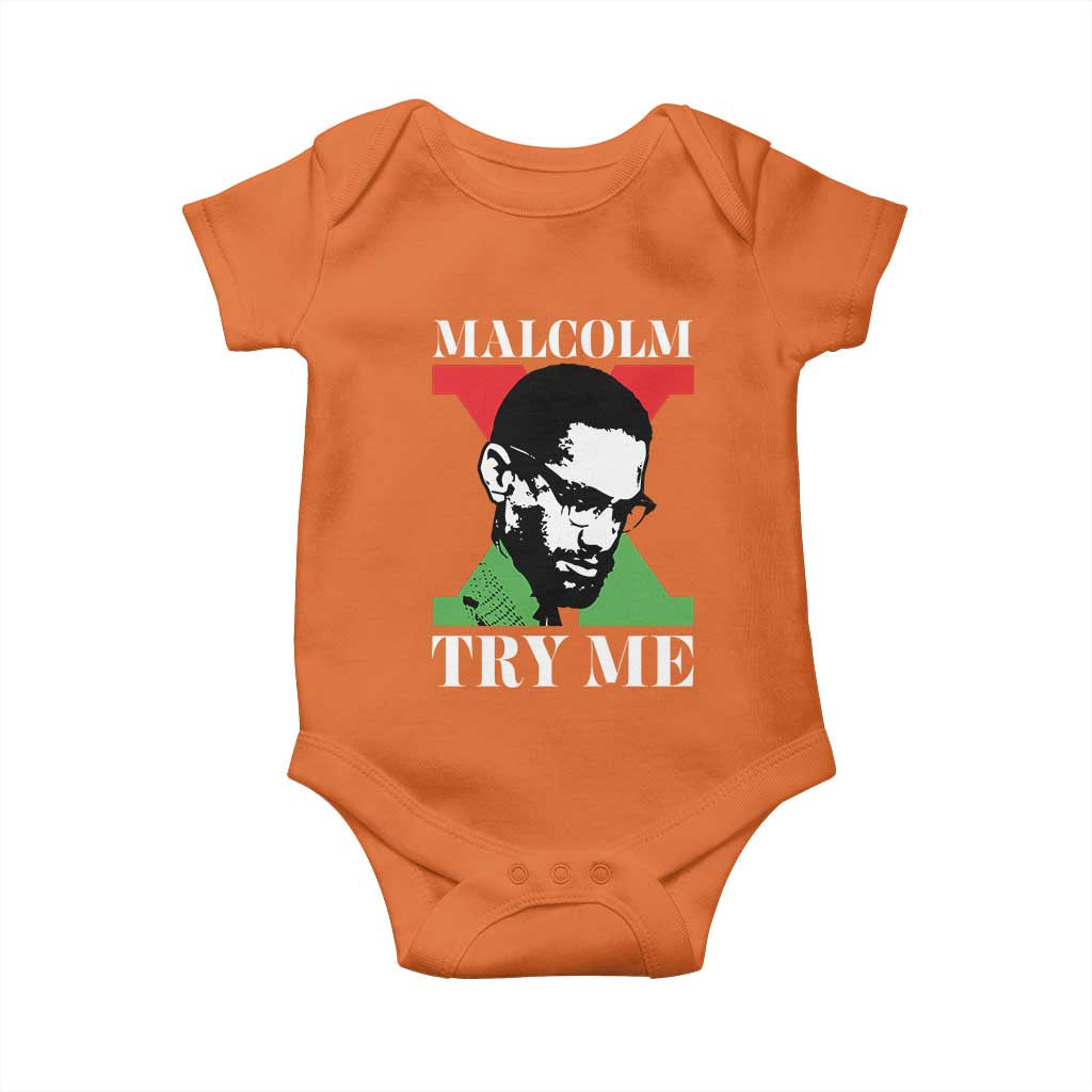 Malcolm X Try Me Baby Onesie American Civil Rights Leader Quote - Wonder Print Shop