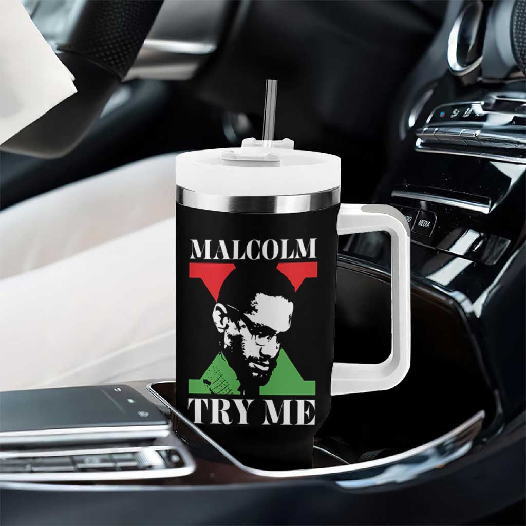 Malcolm X Try Me Tumbler With Handle American Civil Rights Leader Quote - Wonder Print Shop