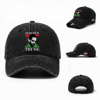 Malcolm X Try Me Washed Cotton Baseball Cap American Civil Rights Leader Quote
