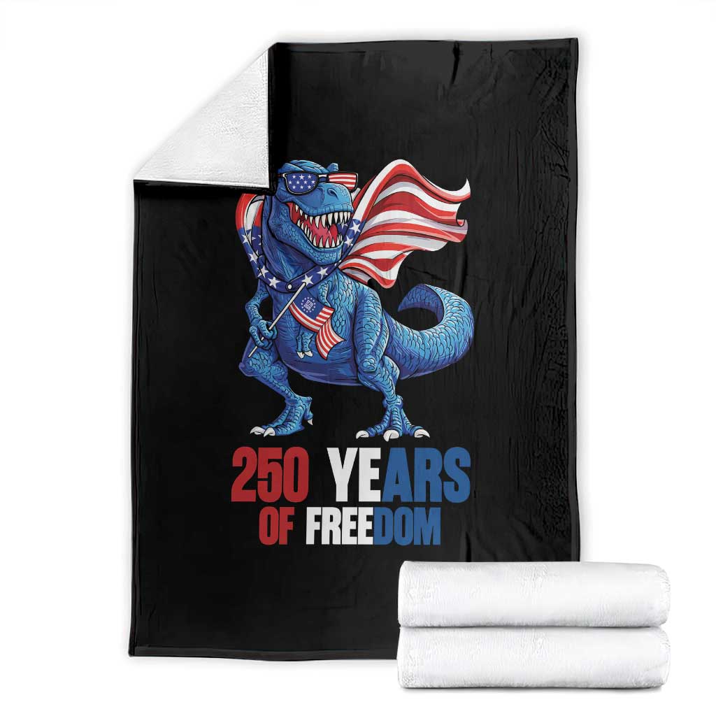Funny Patriotic Dinosaur Throw Blanket 250 Years Of Freedom
