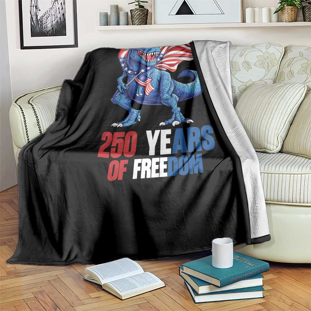 Funny Patriotic Dinosaur Throw Blanket 250 Years Of Freedom