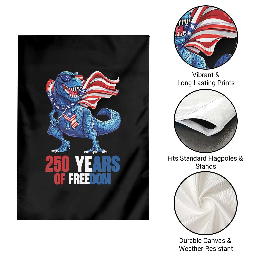 Funny Patriotic Dinosaur Garden Flag 250 Years Of Freedom