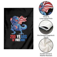 Funny Patriotic Dinosaur Garden Flag 250 Years Of Freedom