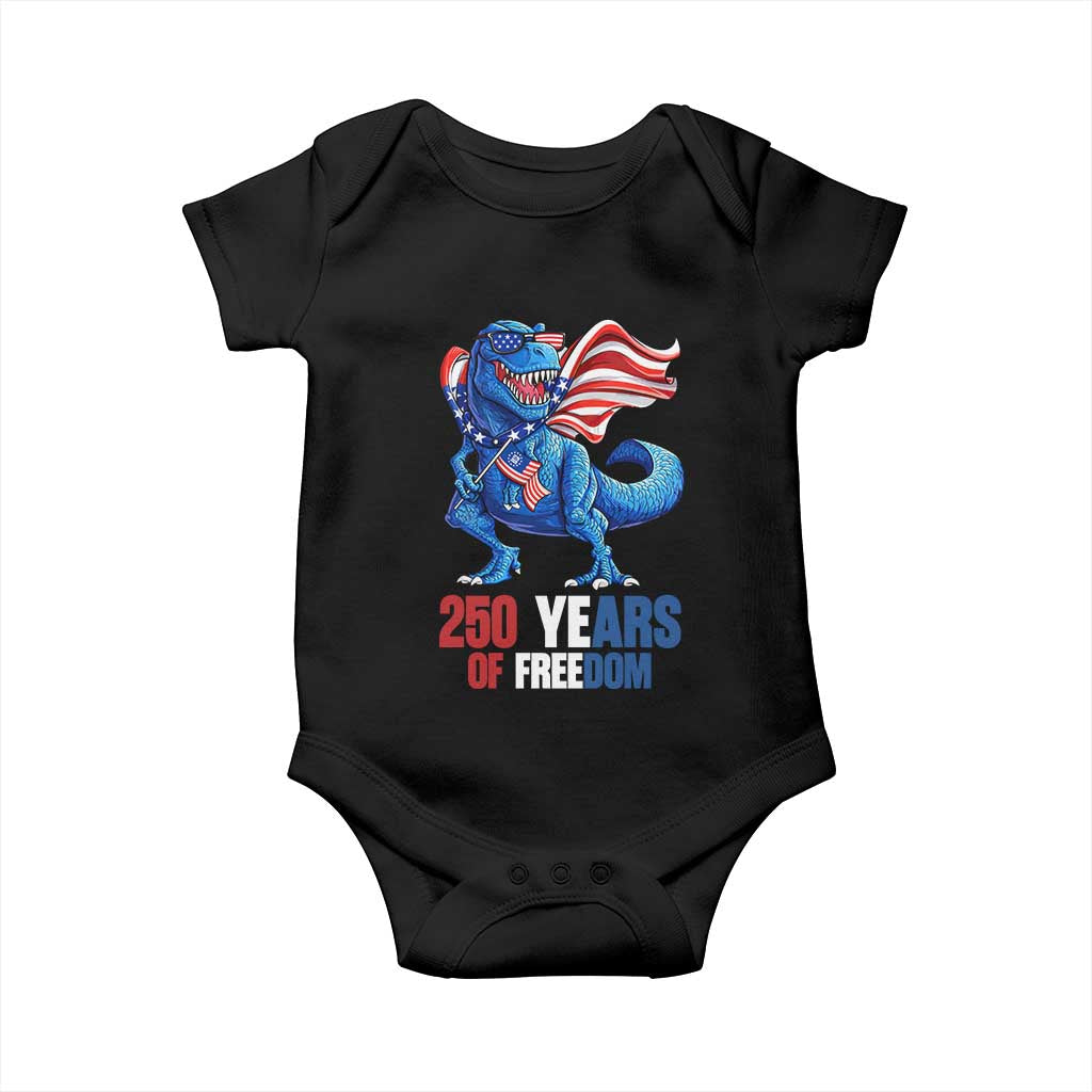 Funny Patriotic Dinosaur Baby Onesie 250 Years Of Freedom