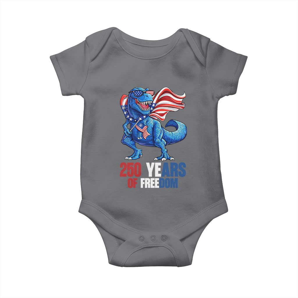 Funny Patriotic Dinosaur Baby Onesie 250 Years Of Freedom