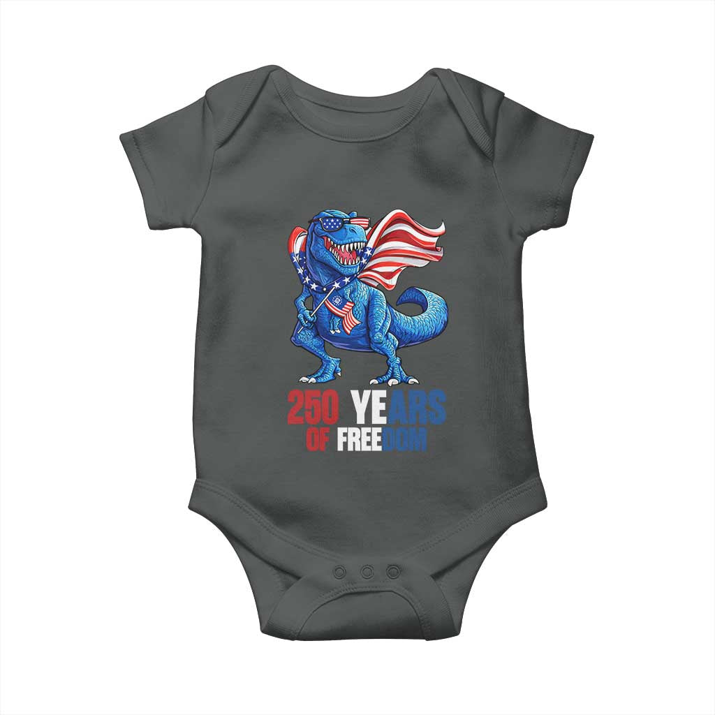 Funny Patriotic Dinosaur Baby Onesie 250 Years Of Freedom