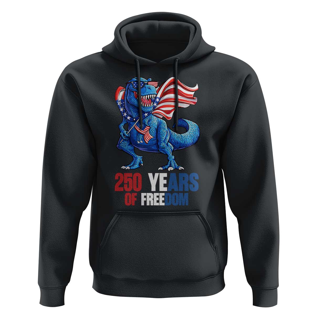 Funny Patriotic Dinosaur Hoodie 250 Years Of Freedom