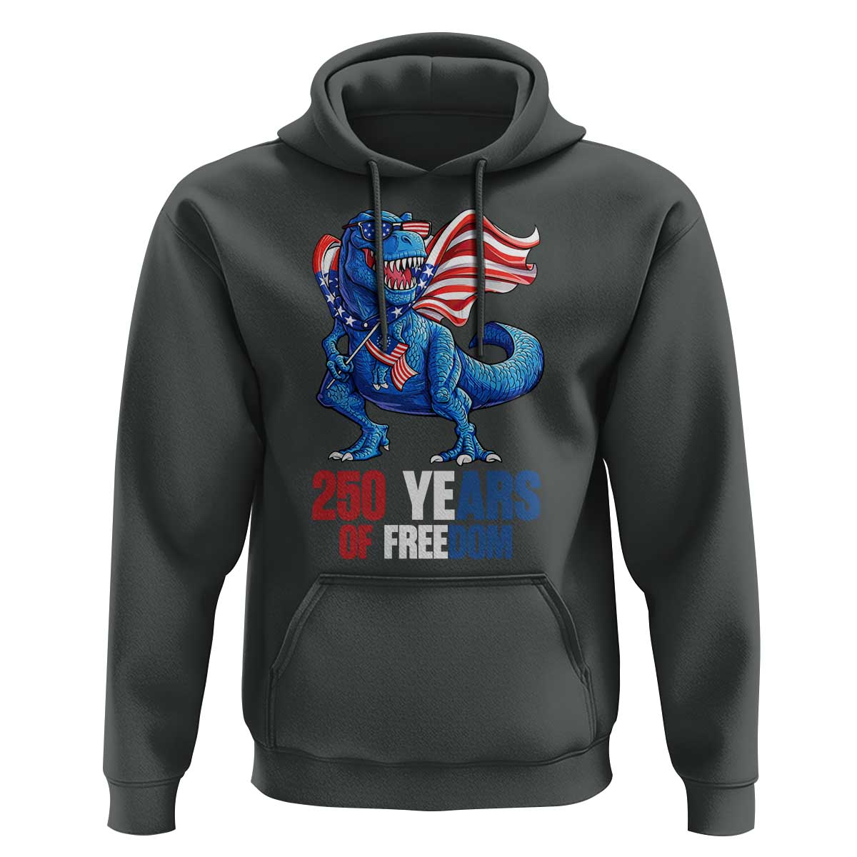 Funny Patriotic Dinosaur Hoodie 250 Years Of Freedom