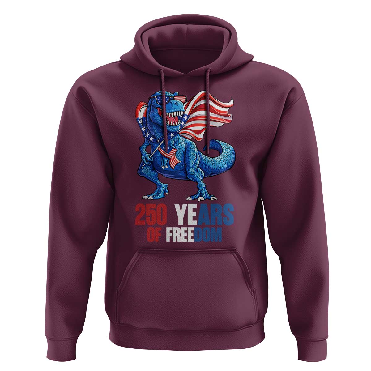 Funny Patriotic Dinosaur Hoodie 250 Years Of Freedom