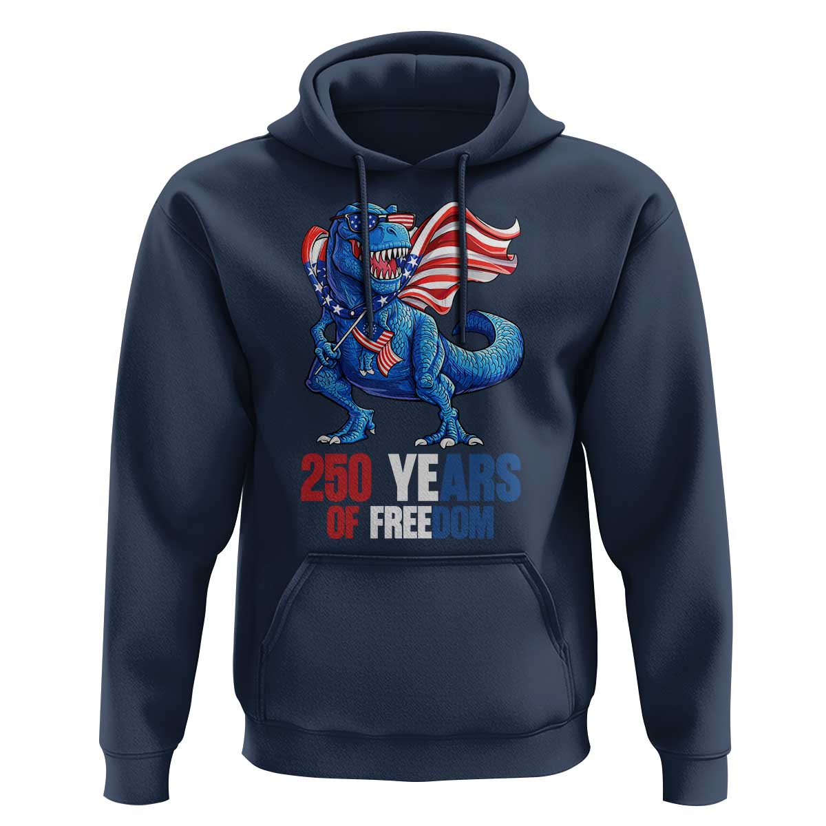 Funny Patriotic Dinosaur Hoodie 250 Years Of Freedom