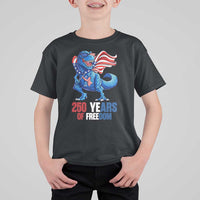 Funny Patriotic Dinosaur T Shirt For Kid 250 Years Of Freedom