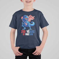 Funny Patriotic Dinosaur T Shirt For Kid 250 Years Of Freedom