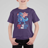 Funny Patriotic Dinosaur T Shirt For Kid 250 Years Of Freedom