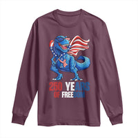 Funny Patriotic Dinosaur Long Sleeve Shirt 250 Years Of Freedom