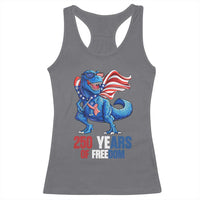 Funny Patriotic Dinosaur Racerback Tank Top 250 Years Of Freedom