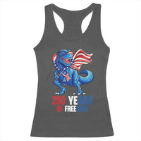 Funny Patriotic Dinosaur Racerback Tank Top 250 Years Of Freedom