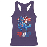 Funny Patriotic Dinosaur Racerback Tank Top 250 Years Of Freedom