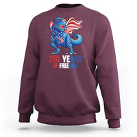 Funny Patriotic Dinosaur Sweatshirt 250 Years Of Freedom