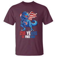 Funny Patriotic Dinosaur T Shirt 250 Years Of Freedom