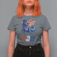 Funny Patriotic Dinosaur T Shirt For Women 250 Years Of Freedom