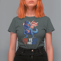 Funny Patriotic Dinosaur T Shirt For Women 250 Years Of Freedom
