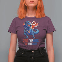 Funny Patriotic Dinosaur T Shirt For Women 250 Years Of Freedom