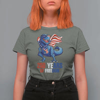 Funny Patriotic Dinosaur T Shirt For Women 250 Years Of Freedom