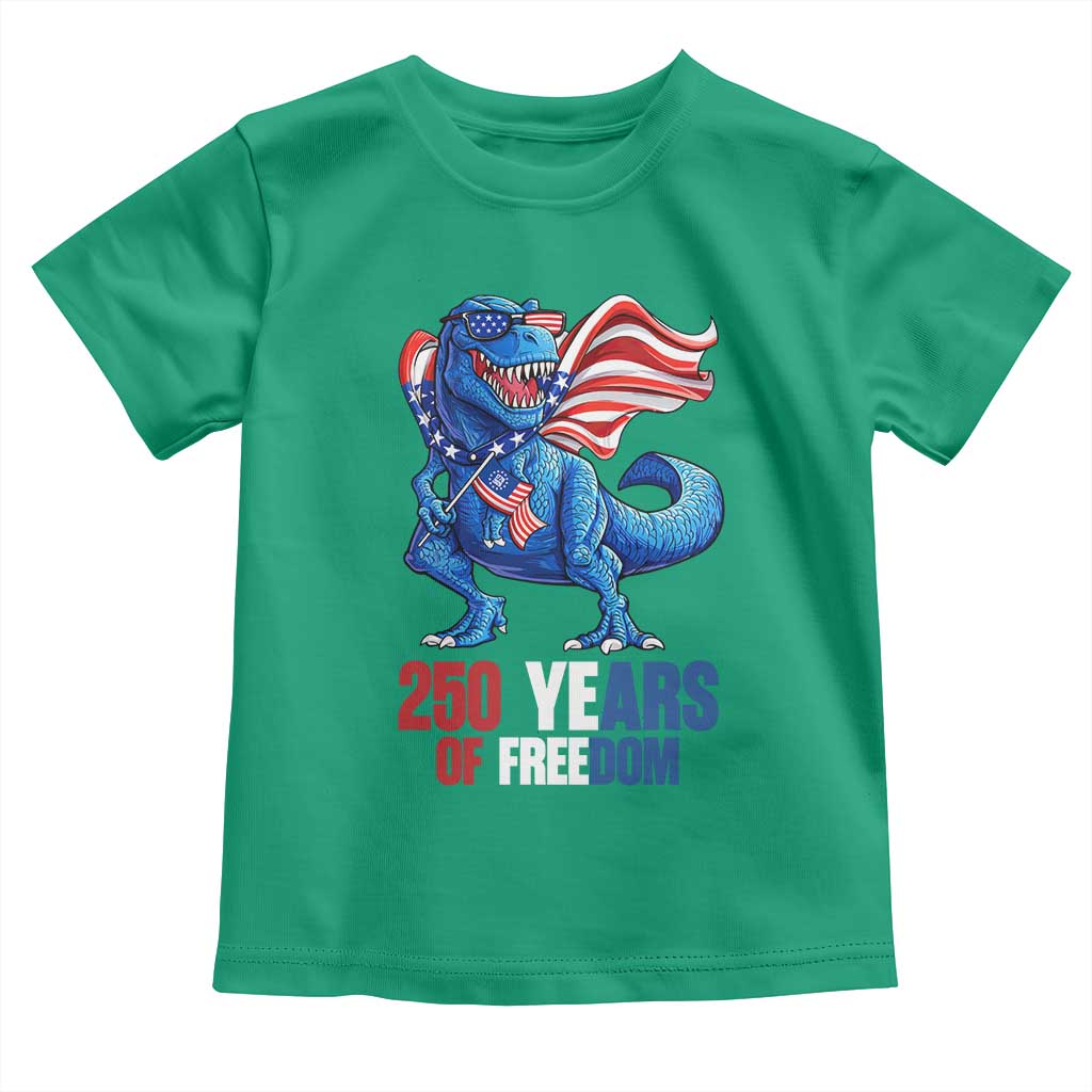 Funny Patriotic Dinosaur Toddler T Shirt 250 Years Of Freedom