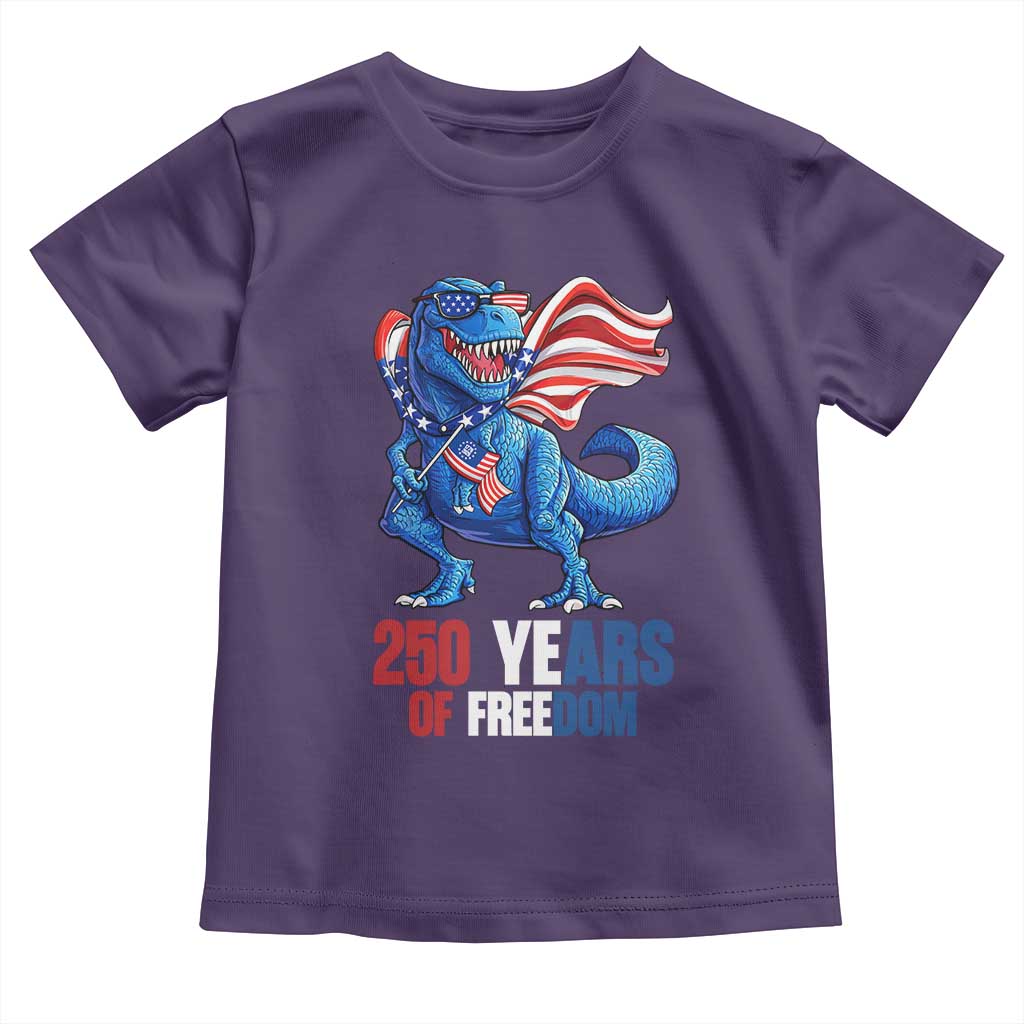 Funny Patriotic Dinosaur Toddler T Shirt 250 Years Of Freedom