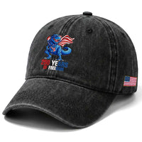 Funny Patriotic Dinosaur Washed Cotton Baseball Cap 250 Years Of Freedom