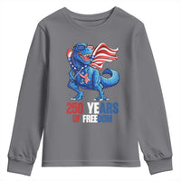 Funny Patriotic Dinosaur Youth Sweatshirt 250 Years Of Freedom