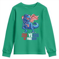 Funny Patriotic Dinosaur Youth Sweatshirt 250 Years Of Freedom