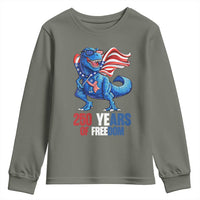 Funny Patriotic Dinosaur Youth Sweatshirt 250 Years Of Freedom