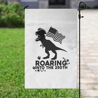 Funny Patriotic Dinosaur Garden Flag Roaring Into The 250th Anniversary