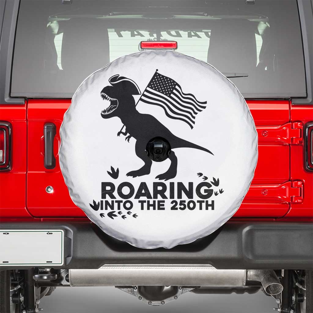 Funny Patriotic Dinosaur Spare Tire Cover Roaring Into The 250th Anniversary