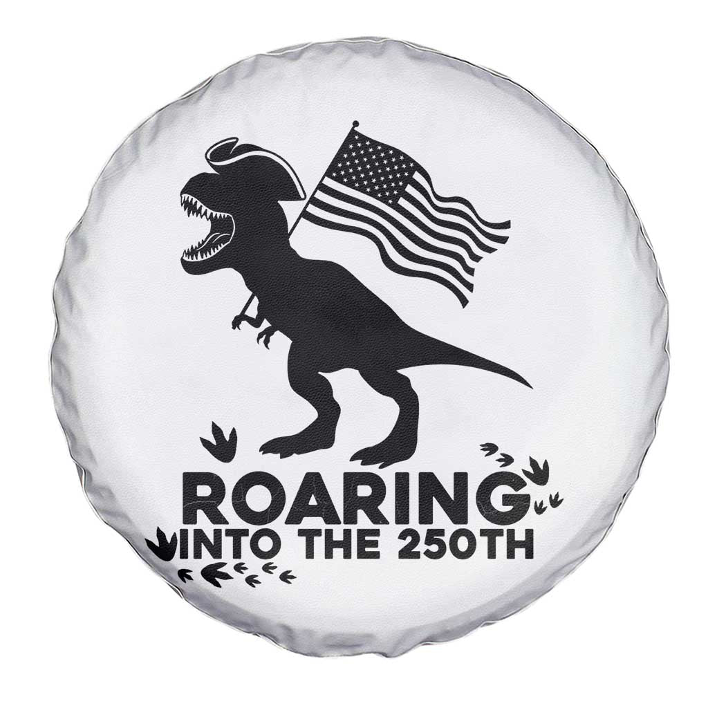 Funny Patriotic Dinosaur Spare Tire Cover Roaring Into The 250th Anniversary