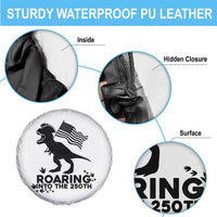 Funny Patriotic Dinosaur Spare Tire Cover Roaring Into The 250th Anniversary