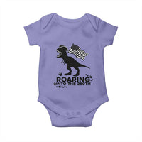 Funny Patriotic Dinosaur Baby Onesie Roaring Into The 250th Anniversary