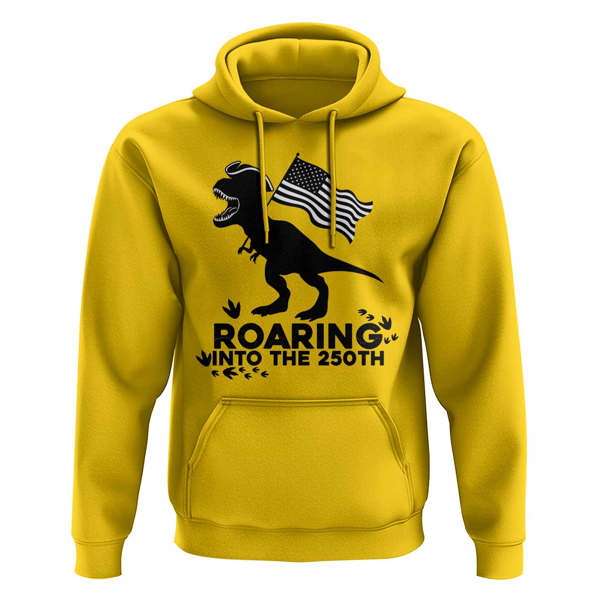 Funny Patriotic Dinosaur Hoodie Roaring Into The 250th Anniversary